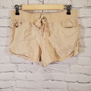 London Jeans Beige Linen Shorts